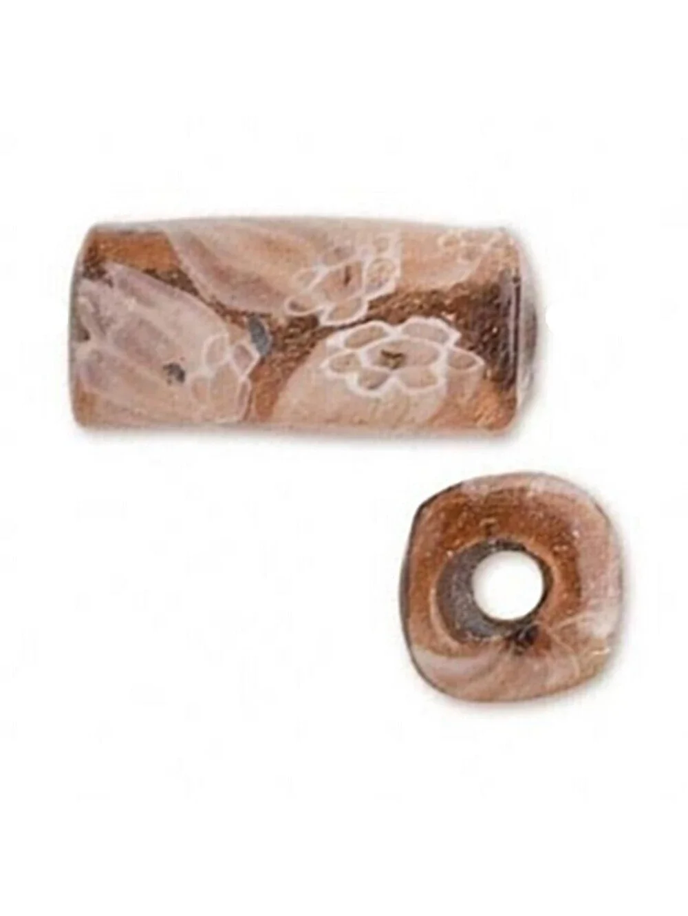 Italian Venetian Lampwork Glass Square Tube Focal Bead